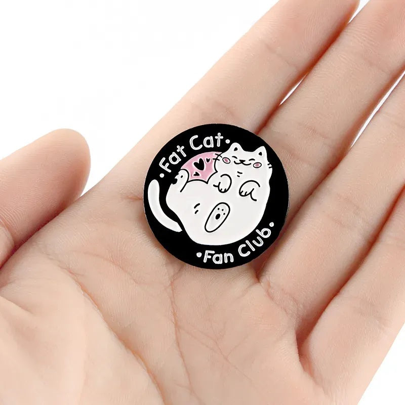 סיכת אמייל - Fat cat fan club