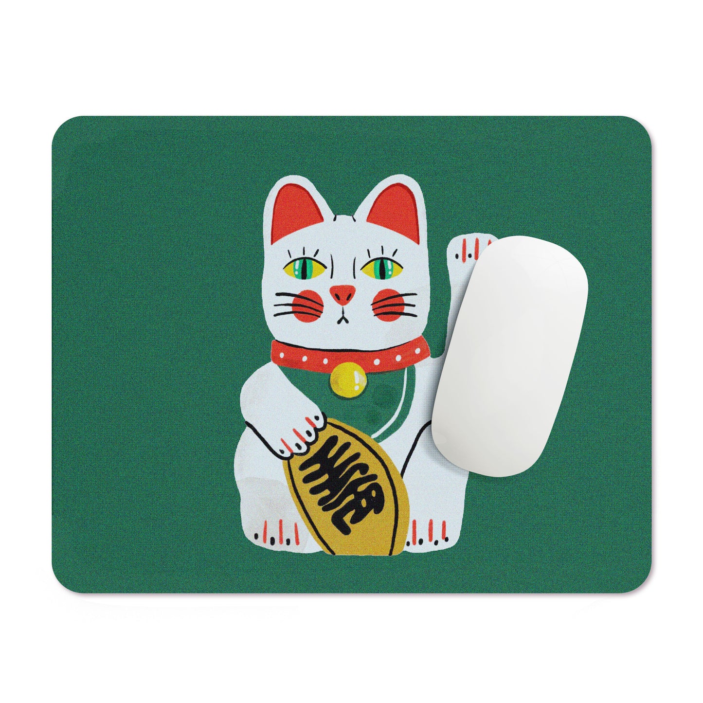 פד לעכבר Lucky cat ירוק