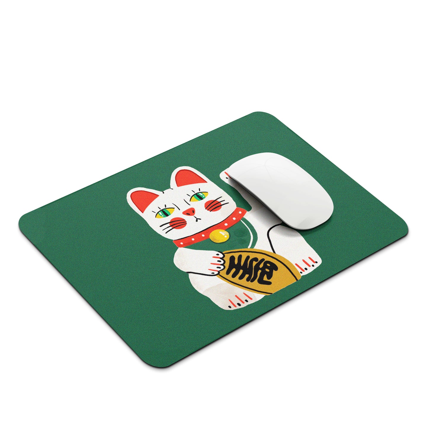 פד לעכבר Lucky cat ירוק
