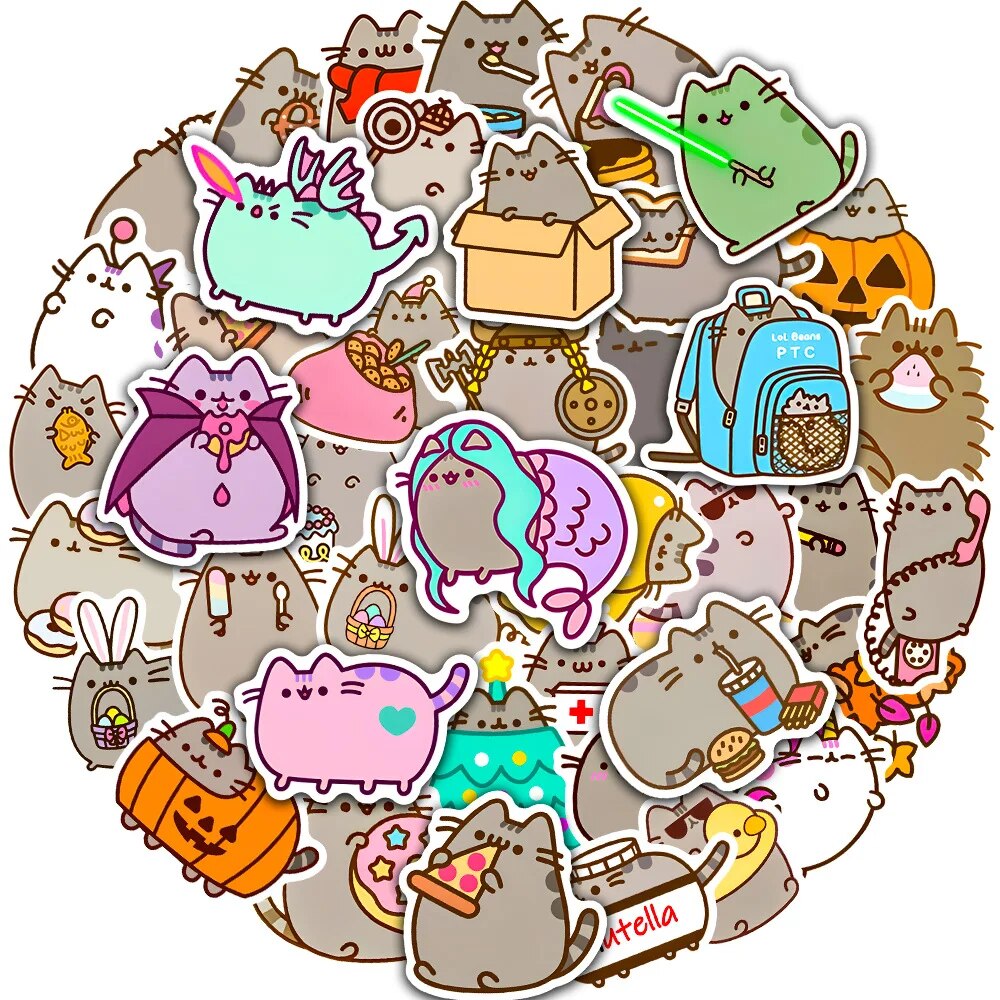 מדבקות החתולה Pusheen