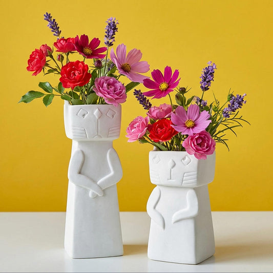 אגרטל קרמיקה - חתול מתבונן